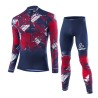 Löffler Langlauf ski suit WorldCup 2024 donkerblauw / rood